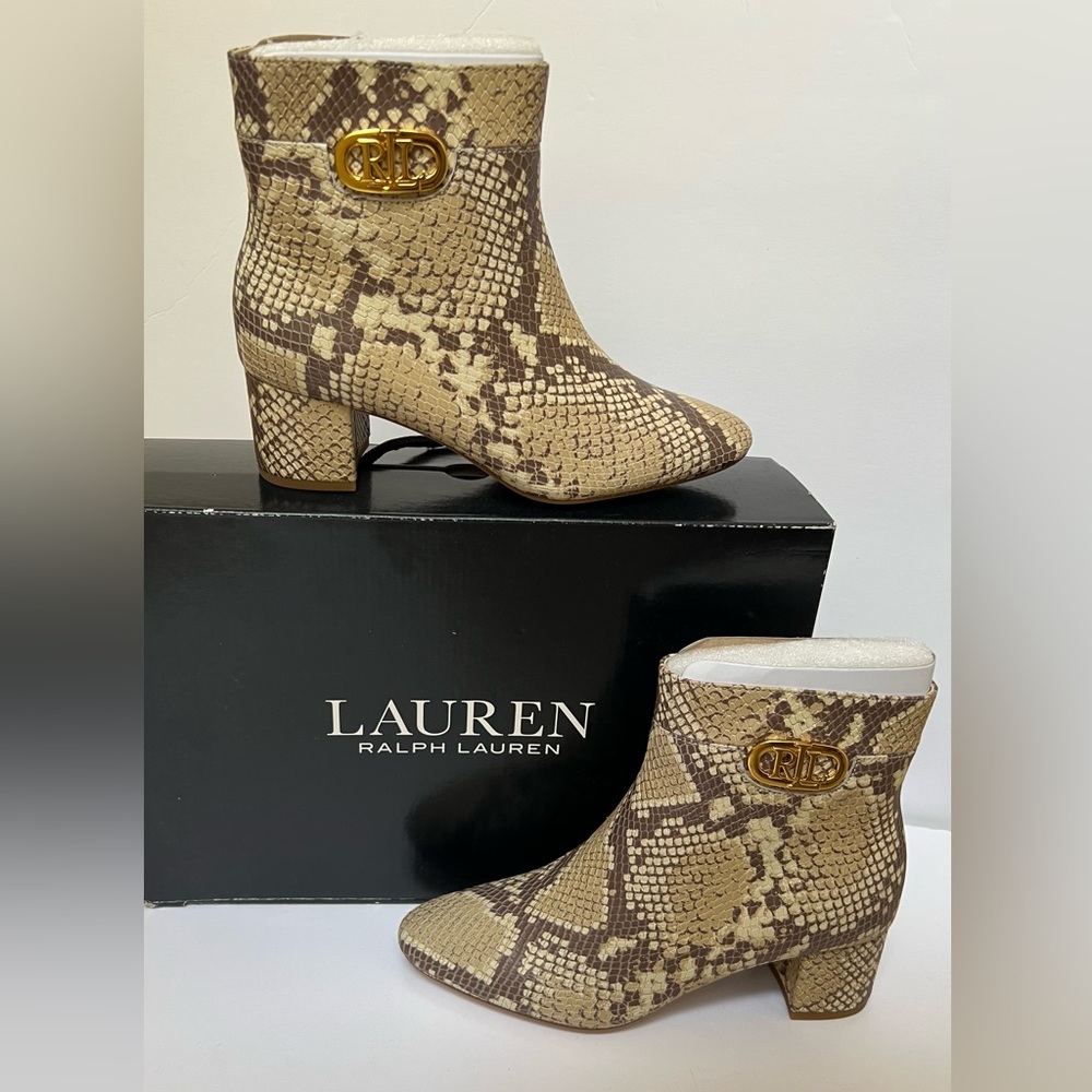 Lauren Ralph Lauren Wynne II Booties- Farro/FX Back Scale Python